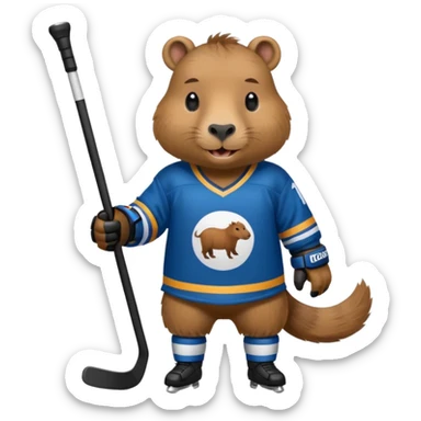 capybara ice hockey player sticker