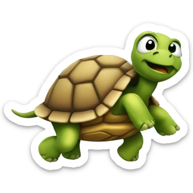 turtle running and sweating sticker