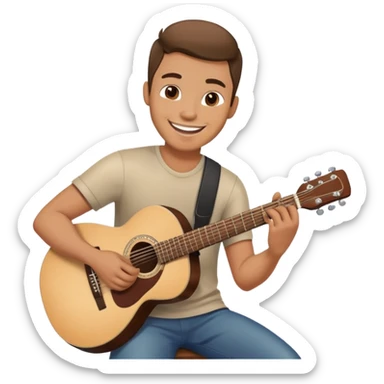Happy Rock Pop Music Male Musician in his 30s dressed with trendy style sticker