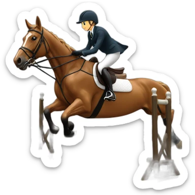 Eventing horse with rider jumping an obstacle on course sticker