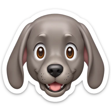 cinematic-comical-weimaraner-portrait-emoji,-head-tilted-dramatically-with-an-exaggeratedly-amused-expression,-featuring-a-vibrant-grey-fur-with-a-lively-sheen,-wide,-expressive-brown-eyes-filled-with-playful-disbelief sticker
