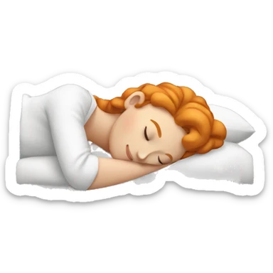 Ginger pretty woman sleeping sticker