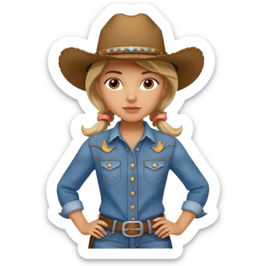 girl cowboy sticker