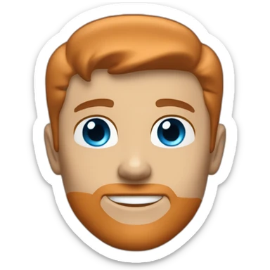 space cadet man blue eyes slick coppery hair clean shaven sticker