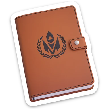 leather journal with MAKAR logo on cover sticker