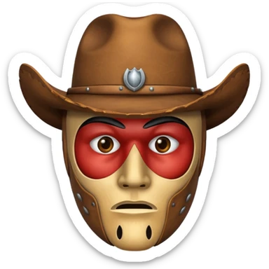 Sad cowboy mask emoji  sticker