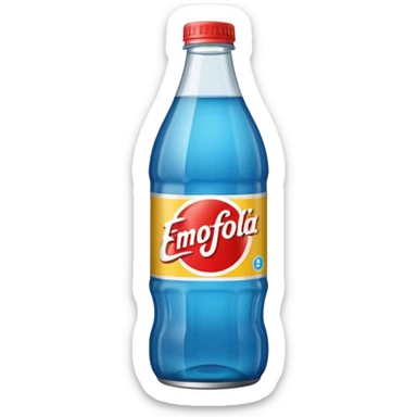 A soda called hraj and soda juice color black and the paper saying hraj is blue a bottle sticker