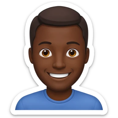 1 adult male dark skin , sticker