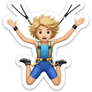 extreme sports lover face bungee jumping face sticker