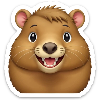 A capybara that's laughing really much sticker