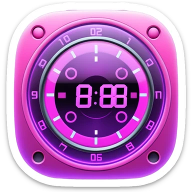 holographic purple and pink timer  sticker