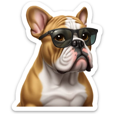 Bulldog francés con lentes Ray Ban y que diga Ankara sticker