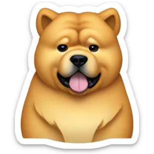 full body chow chow dog curved eating a full block of cheese sticker