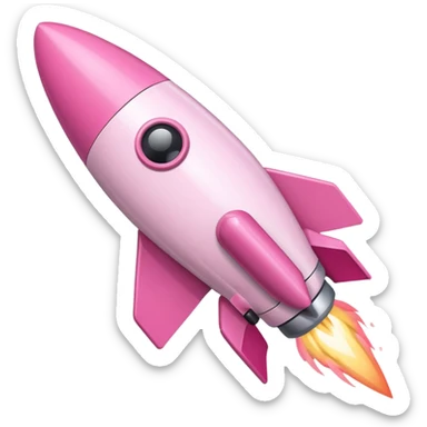 mix light pink dark pink and white girly phone rocket sticker
