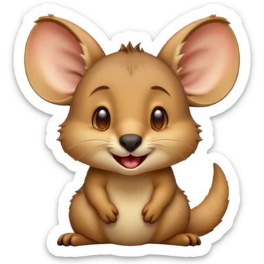 Cinematic Cute Yawning Wallaby Portrait Emoji, Head tilted slightly with a dramatic, wide-open yawn, showcasing a soft, downy tan fur with gently drooping ears, round amber eyes barely open in drowsy contentment, Simplified yet irresistibly adorable features, highly detailed, glowing with a soft, cozy glow, high shine, relaxed yet expressive, stylized with a touch of outback charm, bright and endearing, soft glowing outline, capturing the essence of a sleepy yet affectionate wallaby, so drowsy it feels like it could stretch out of the screen and curl up for a nap! sticker