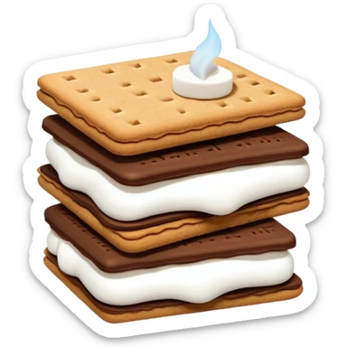 Realistic smores cookie sandwich isolated  sticker