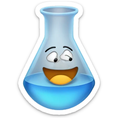 beaker with water in it and smoke coming out the top  sticker