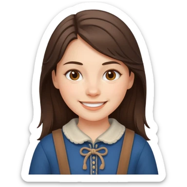 brunette scandinavian girl with scandinavian clothes sticker