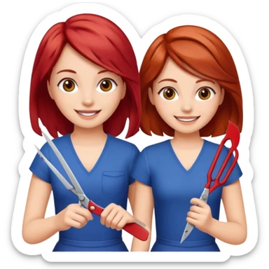 two girls sisscoring  sticker