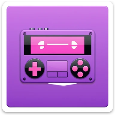 Necesito botones para un reproductor de música, los botones tienen que mezclar un estilo pixel art con vaporwave y usar como coló principal un morado, tienen que ser de: Rewind, Play, Pause, Forward y Stop sticker