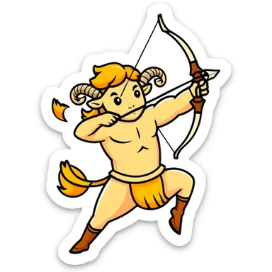 Sagittarius archer centaur fighting Aries ram, Sagittarius victorious sticker
