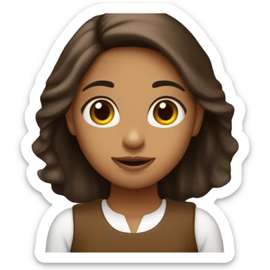 fille au cheveux lisse et marron foncé d'une peau claire qui fais un cœur avec ses mains  sticker