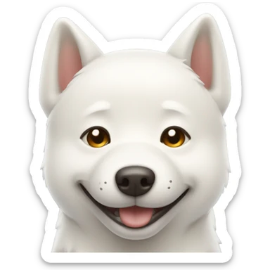 white siba inu grinning squinting face close eyes sticker