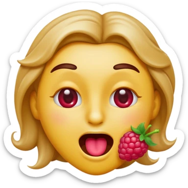 Emoji face winking blowing tongue raspberry sticker