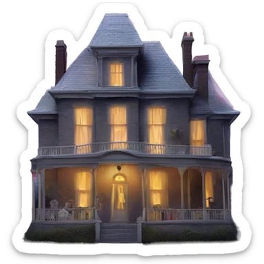 Barbie’s very old run-down dusty frightening dangerous ghost-ridden haunted dream mansion nightmare scenario full harvest moon  sticker