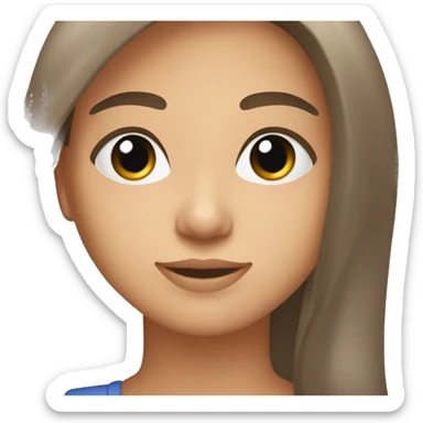 Une femme brune qui sert un A dans ses bras sticker