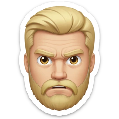 angry man with blonde hair and beard sticker