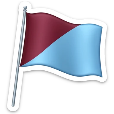  dark burgandy and light blue colour flag sticker