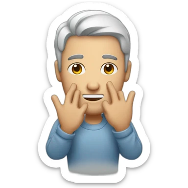 a guy with his hands frozen sticker