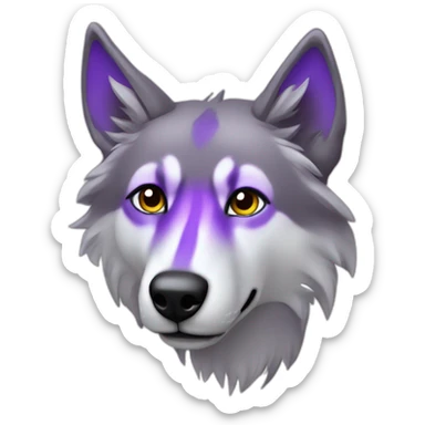 Loup ténébreux menaçant avec aura violette sticker