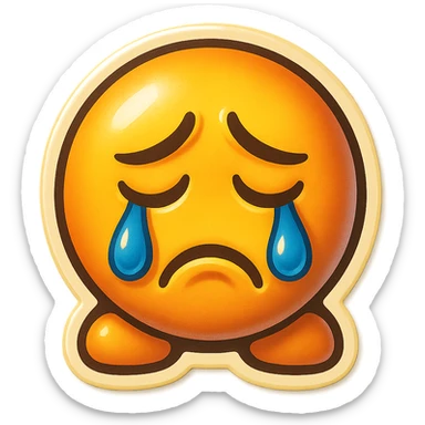 sad Tears rolling down face 
Mouth Pout
head down
 sticker