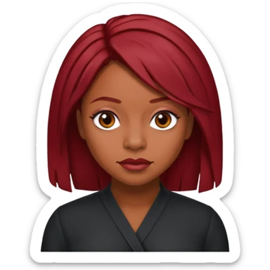 LaTavia Robeson with dark red hair sticker