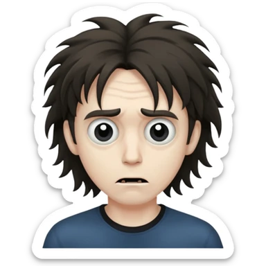 A realistic portrait of a man in horror, waist-length sticker