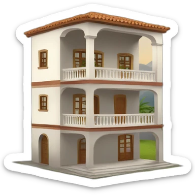 casa dos pisos cuadrada sticker