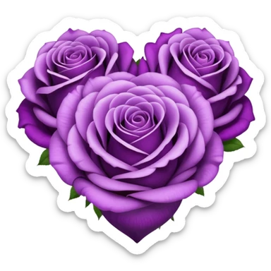 Heart made of purple roses and text in the center that says Ginger  sticker