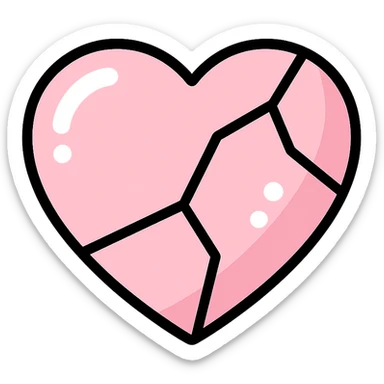 heart shaped rose quartz stone icon, polished finish, delicate pink, crystal-like details sticker