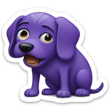 Purple dog crying sticker