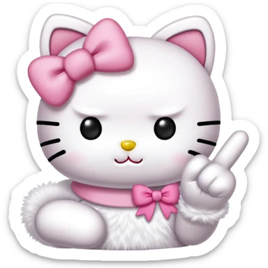 hello kitty flipping off someone with middle finger sticker