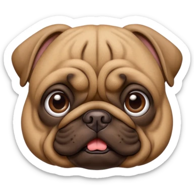 Brown (pug crossed with french bulldog) dog I'd like a 3D emoji sticker