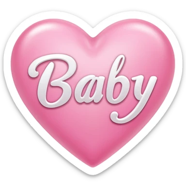 pink heart that says baby sticker