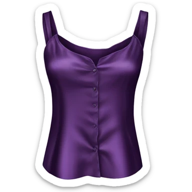 Realistic side view of a dark purple silk camisole blouse. sticker