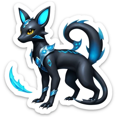 Shiny Dark Edgy Majestic Sophisticated Modern Gothic Gloomy Futuristic Salandit-Umbreon-Delcatty-Hybrid (Full body) sticker