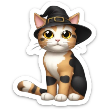 Halloween Meowscles is a buff anthropomorphic calico  cat  he has a shadow design with black  jeans sticker