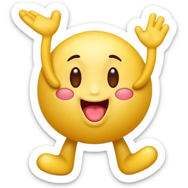 A playful yellow emoji character in official Apple iOS emoji style: smooth gradients, glossy lighting, rounded soft edges, simple facial features, high-resolution 3D-rendered look. The emoji is holding a raised leg and making a silly tongue-out expression. Transparent background. sticker