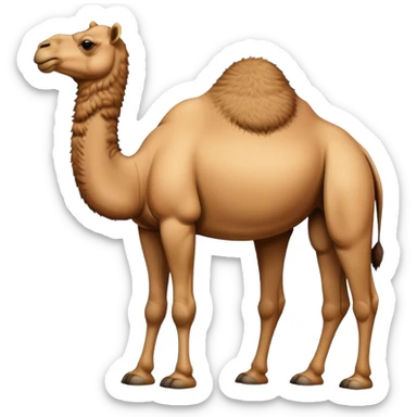 camel with a hump on its belly sticker