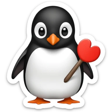 Un pinguino con una pajarita roja haciendo el gesto con la mano de cumplir una promesa sticker